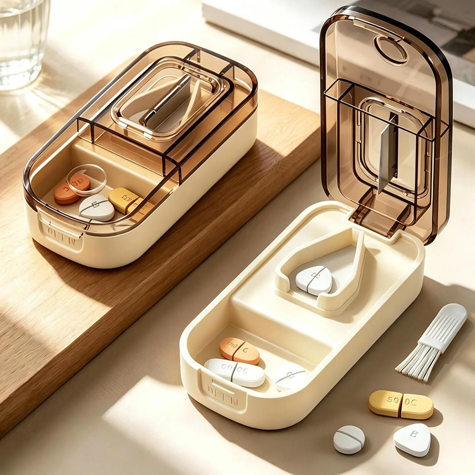 Pill Cutter Storage Box Pill Dust-Proof Divider Is Compact and Portable Suitable for  Home  Daily Travel Pill Cutter tools