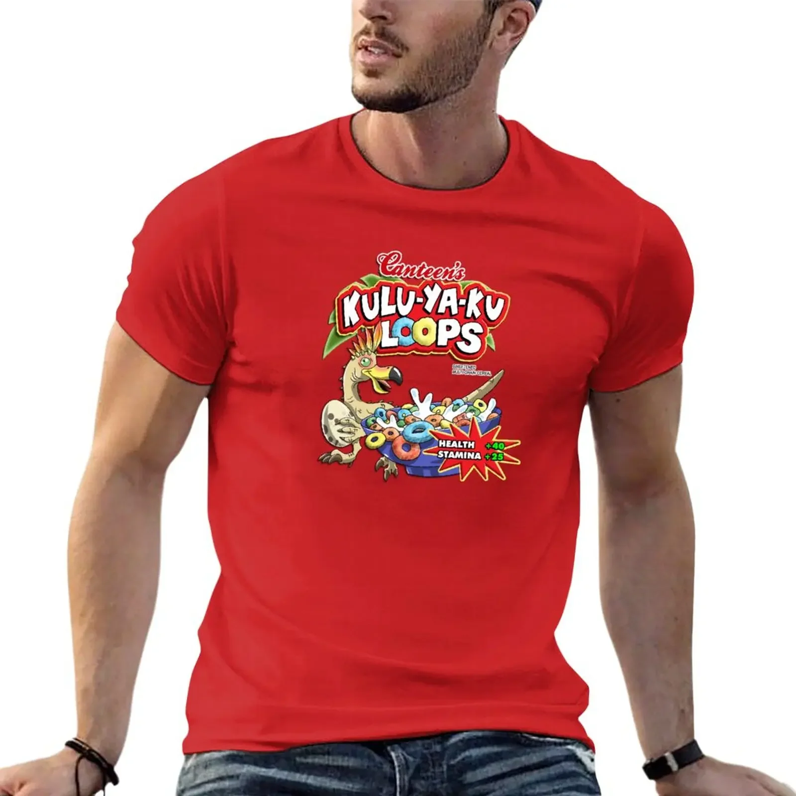 New Kulu-Ya-Ku Loops Cereal T-Shirt Short sleeve tee vintage t shirt men clothes