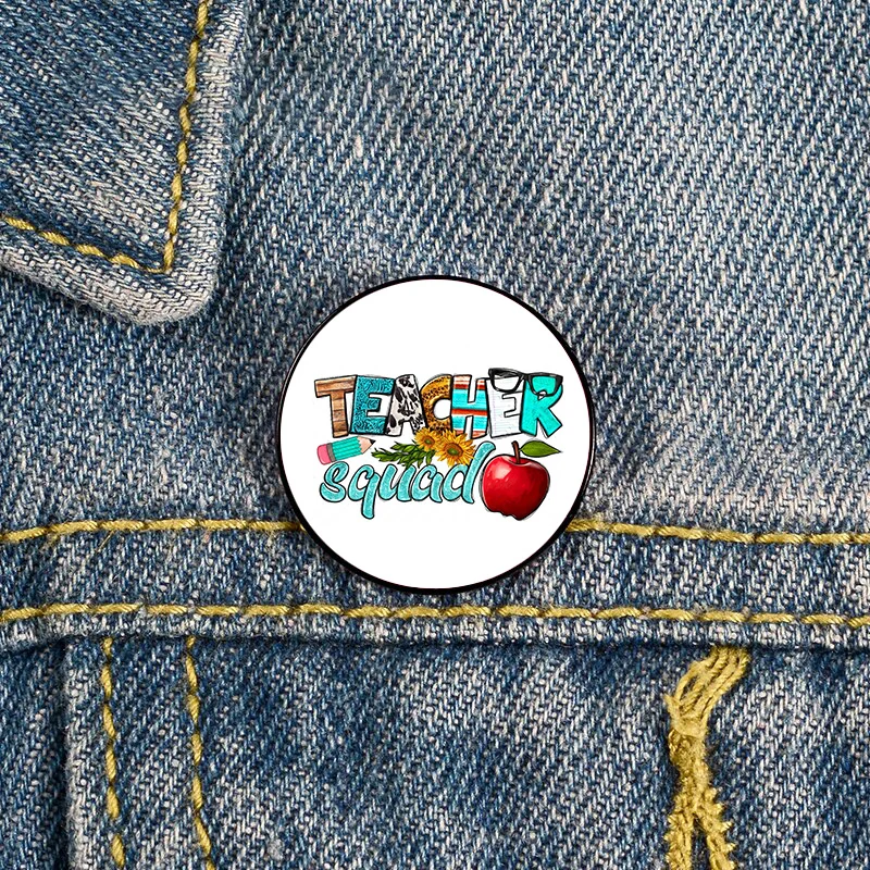 أزياء المعلم القوى العظمى مطبوعة دبوس مخصص دبابيس قميص التلبيب حقيبة لطيف شارة الكرتون مجوهرات هدية لعيد المعلم