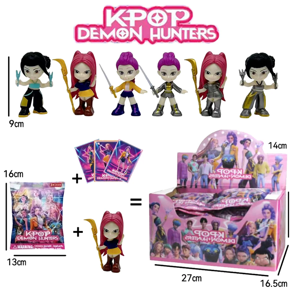 케이팝 데몬 헌터즈 피규어 블라인드 박스 장난감 만화 루미/미라/조이 액션 피규어 PVC 데스크탑 장식 모델 인형 팬 선물