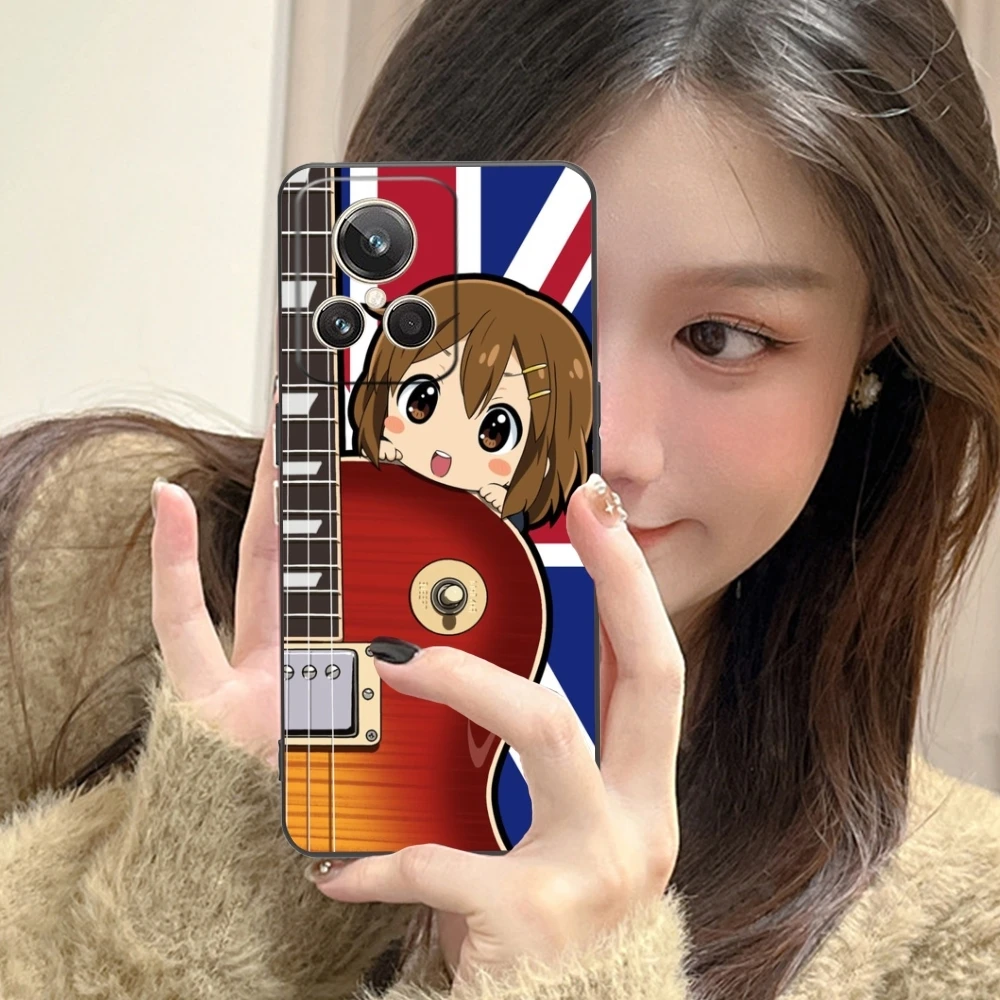 K-ON Hirasawa Yui Mobile Cell Phone Case for Realme GT 2 9i 8i 7i Pro X50 X2 C35 C21 C20 C11 C3 Black Soft Phone Cover Shell