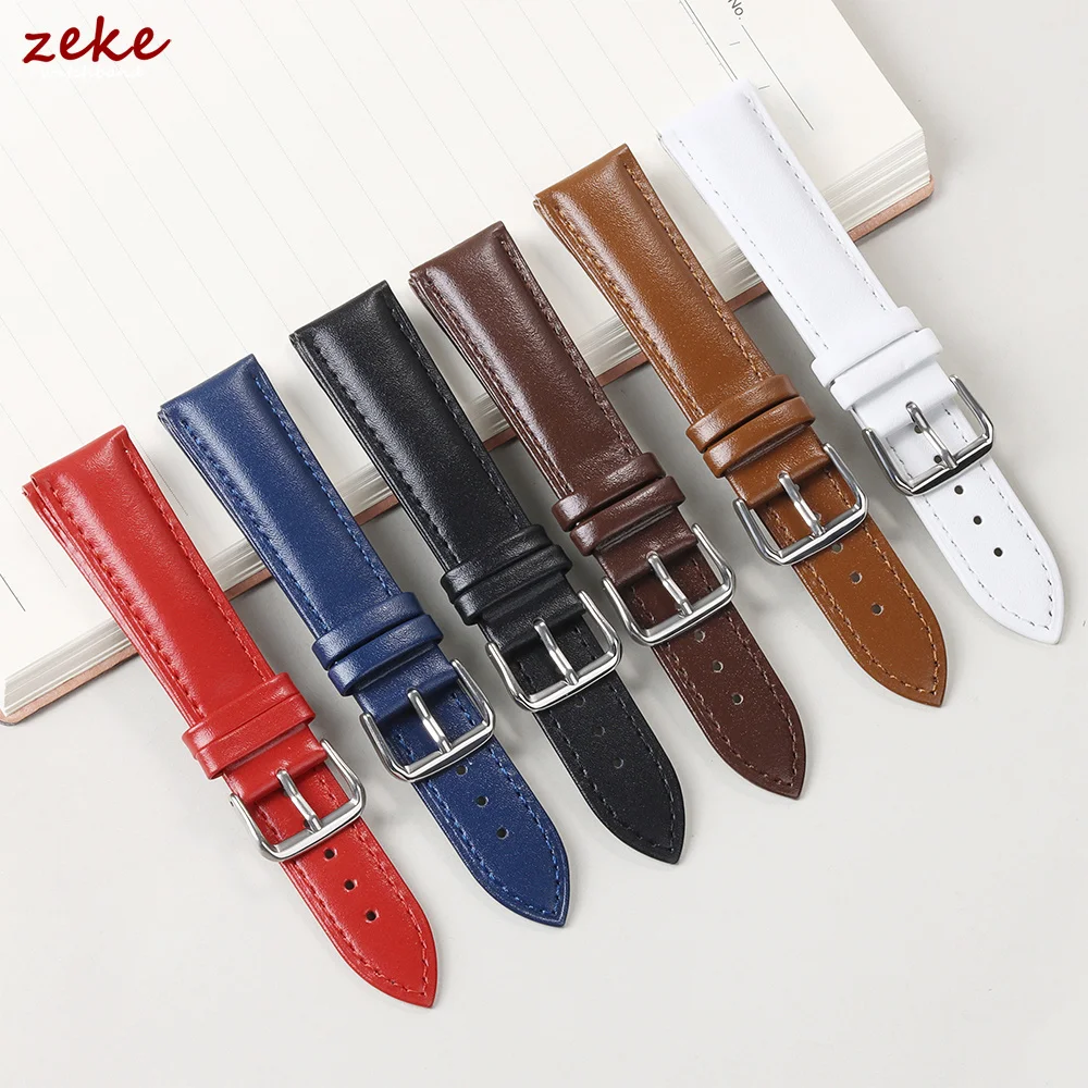 Genuine Calfskin Leather Watch Band 12/13/14/15/16/17/18/19/20/21/22/24mm Universal Bracelet Men's Women Watch Strap Accessories