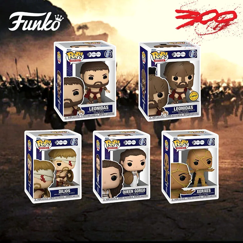 FUNKO POP Movie 300 Vinyl Figure #1473 Leonidas (Chase) #1472 Dilios Action Figure Toys Hot Movie Vinyl Doll Gifts for Children