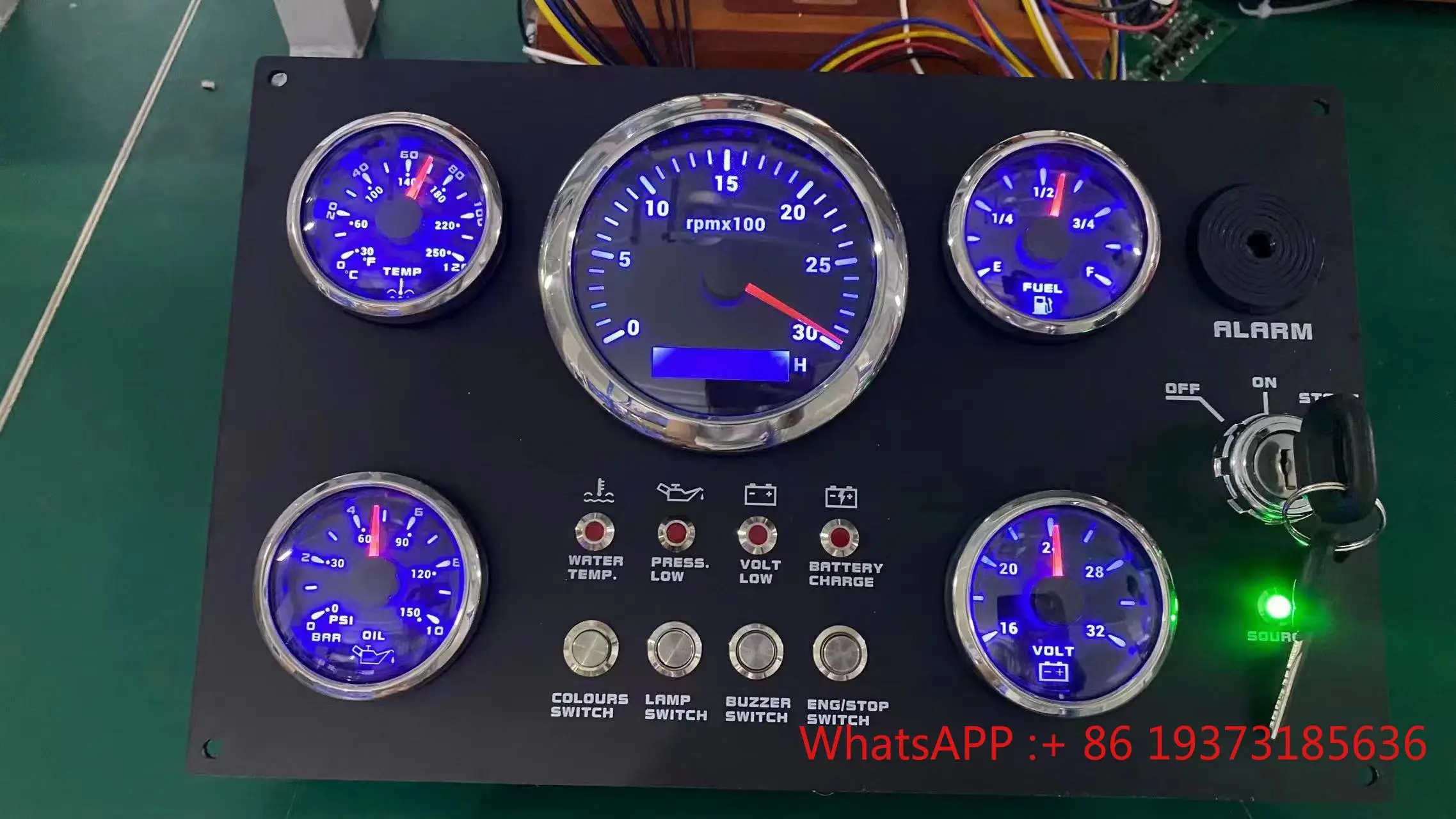 12/24 V LCD-Bootsmessgerät-Set, Armaturenbrett, Instrumententafel