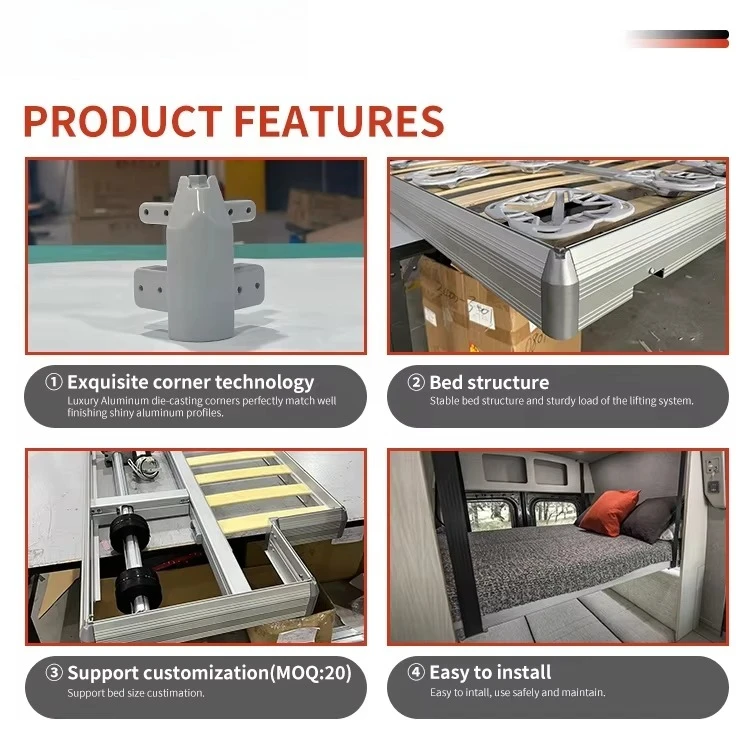 AKCESORIA DO SAMOCHODÓW KEMPINGOWYCH Aluminiowy podnośnik elektryczny do systemu podnoszenia łóżka Urządzenie RV do przyczep kempingowych i samochodów rekreacyjnych