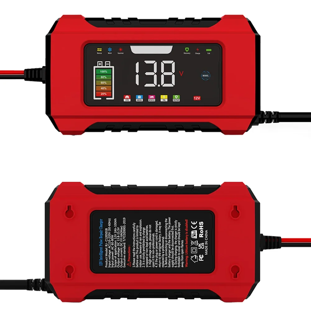 Ładowarka samochodowa ABS 6A Ładowarka akumulatorów kwasowo-ołowiowych 12V Ładowarka 9-stopniowa Ładowarka akumulatorów AC110-220V Ładowarka samochodowa