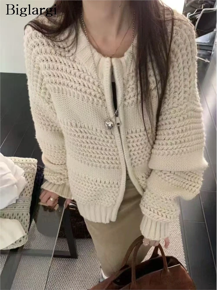 

Knitted Autumn Winter Cardigan Women Korean Style Loose Fashion Ladies Cardigans Casual Long Sleeve Woman Sweater Coats