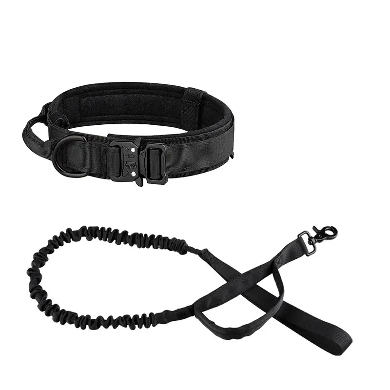 Medium And Large Breed Tactical Dog Collar And Leash Set: Suitable For All Breeds, Adjustable And Durable.