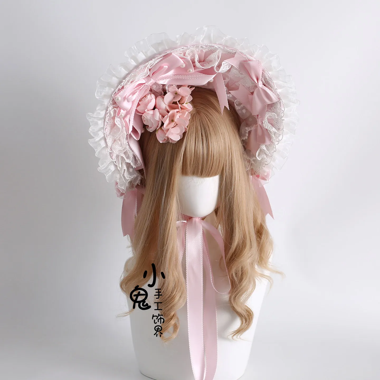 Originele Japanse Zoete Kawaii Meisje Roze Haarband Kant Boog Leuke Veelzijdige KC BNT Hoofddeksels Dames Lolita Haaraccessoires