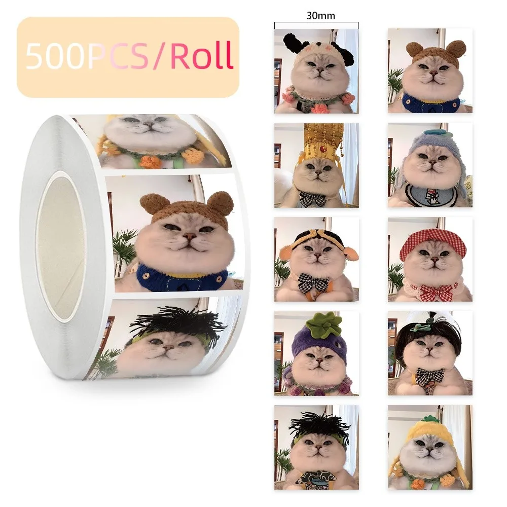 500 Stück/Rolle Cartoon süße Kätzchen Siegelaufkleber Graffiti Aufkleber für Fahrrad Federmäppchen Aufkleber BulingBulingStickers Store