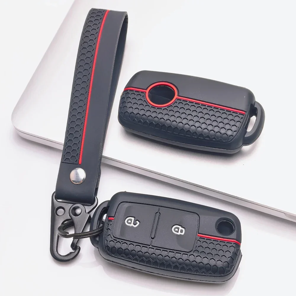 For Volkswagen Golf Polo Passat Bora Jetta Caddy Touran Sharan Transporter Tiguan Beetle Eos Scirocco Soft Silicone Key Cover