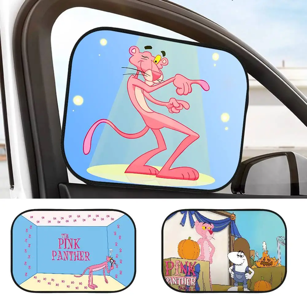 

P-pink P-panther Car Sun Shade UV Protection Electrostatic Adsorption Car Window Sunshade For Kids Outdoor Sunscreen