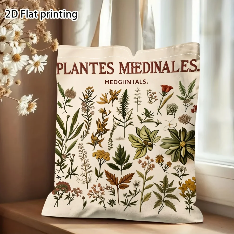 Tote Bag  This Open-Top Shopping Bag Is Perfect for Botany Students, Nurses, And Herbalists, And Is Ideal for Grocery Shopping