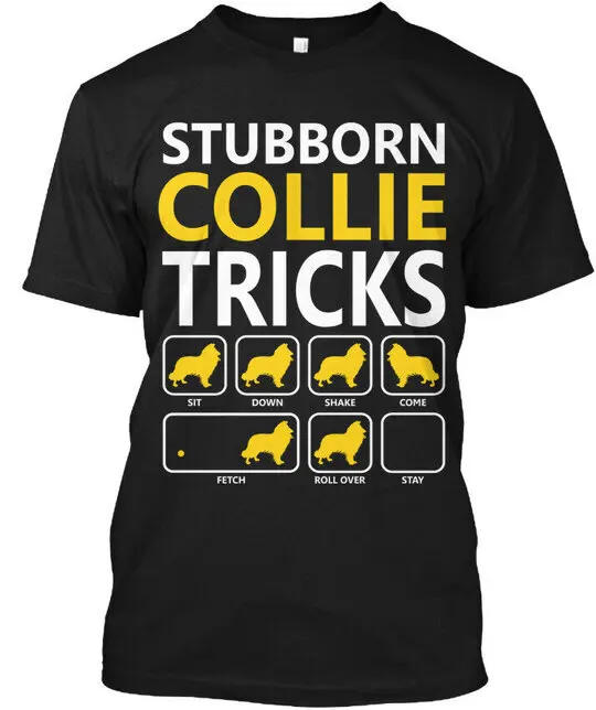 Tournes Collie tours chiens assis vers le bas secouer venir T-Shirt fabriqué aux états-unis S à 5XL