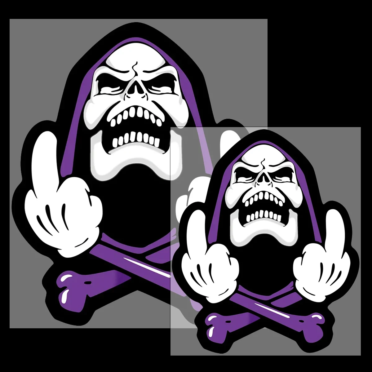 

Funny Skeleton Gesture Reflective Car Stickers Motorcycle Scooter Body Windshield Fuel Tank Helmet Trunk Vinyl Accessories Decal