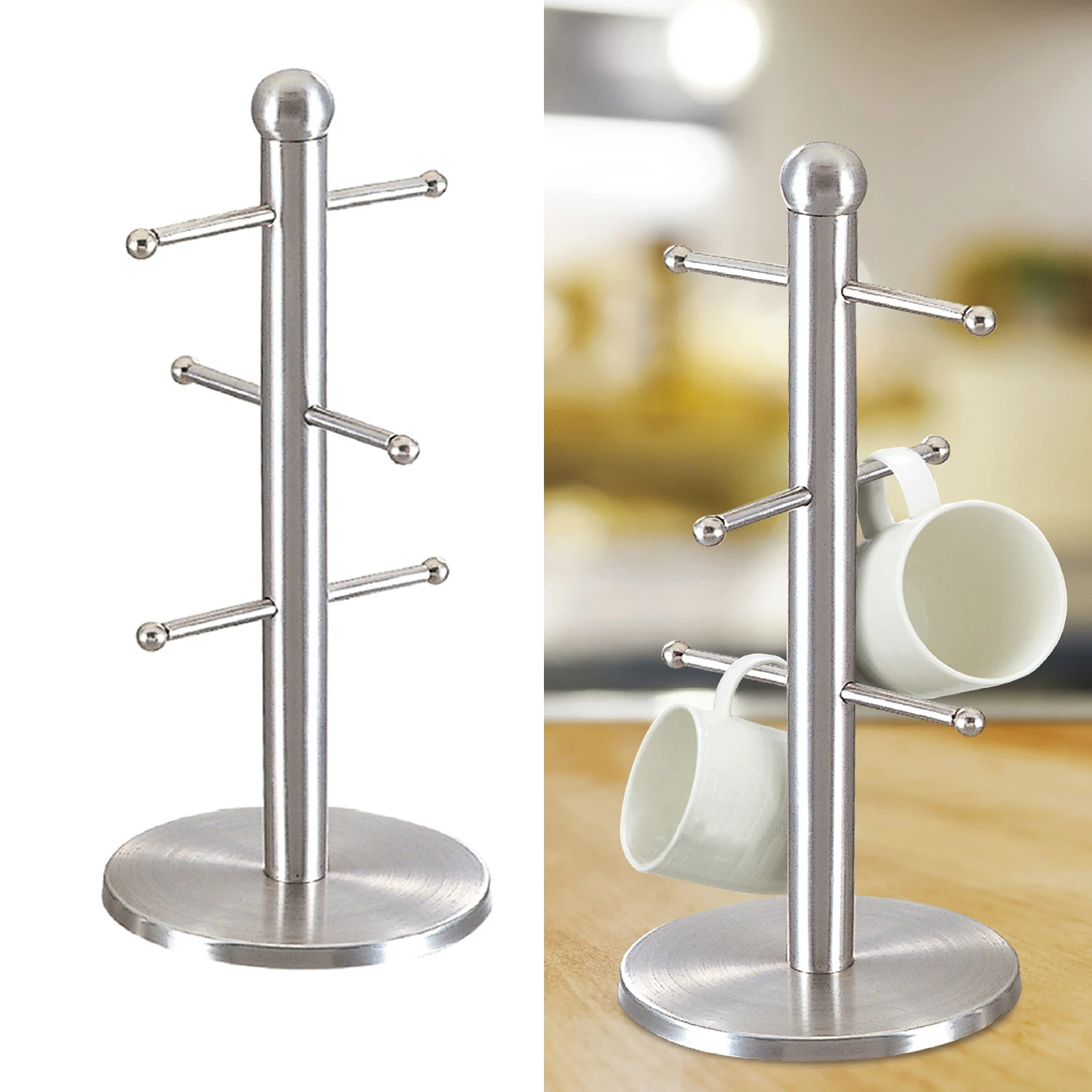 6 Hooks Mug Holder Tree Metal Sturdy Multipurpose Coffee Cup Holder for Kitchen Tea Cup