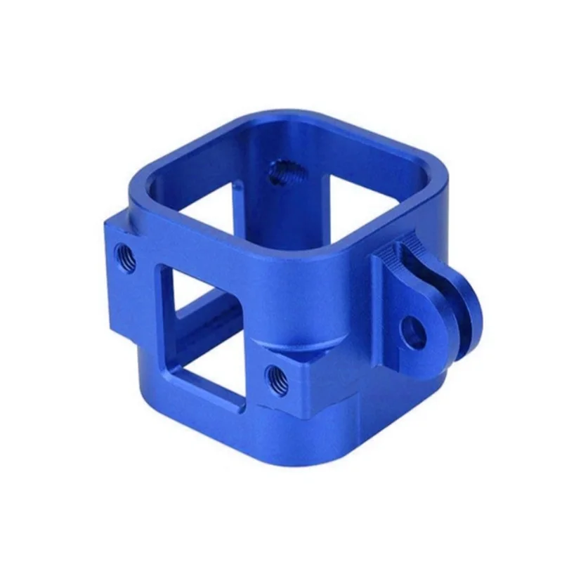 CNC machined blue anodized aluminum alloy precision special-shaped mechanical frame parts