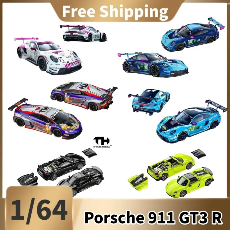 [In Stock] Trends Hobby 1/64 Diecast GT3 R Race Car Collection, Multi Livery Alloy Collectible Gift, Free Shipping