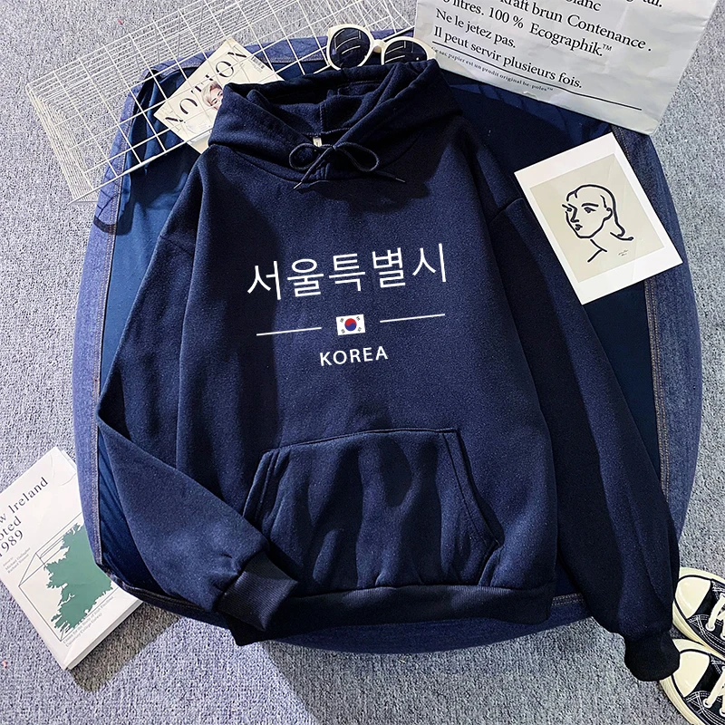 Seoul Korea Print Hoodie für Frau Hohe Qualität Hoode Langarm Pullover Alle Saison Weibliche Täglich Casual Sport Lose Sweatshirt – Detail 11