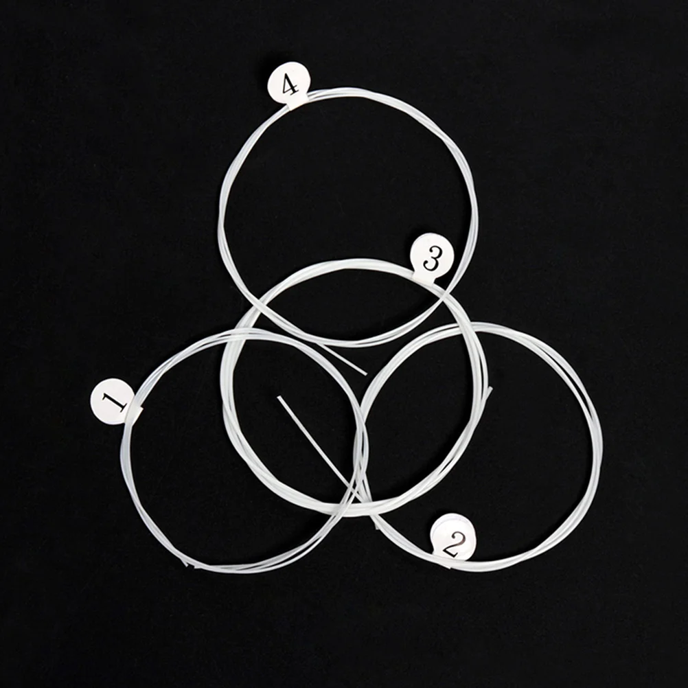 

4Pcs Ukulele Strings Clear Sweet Tone Practical Cost Effective Musical Wire Ukulele Strings Music Wire Instrument Accessories