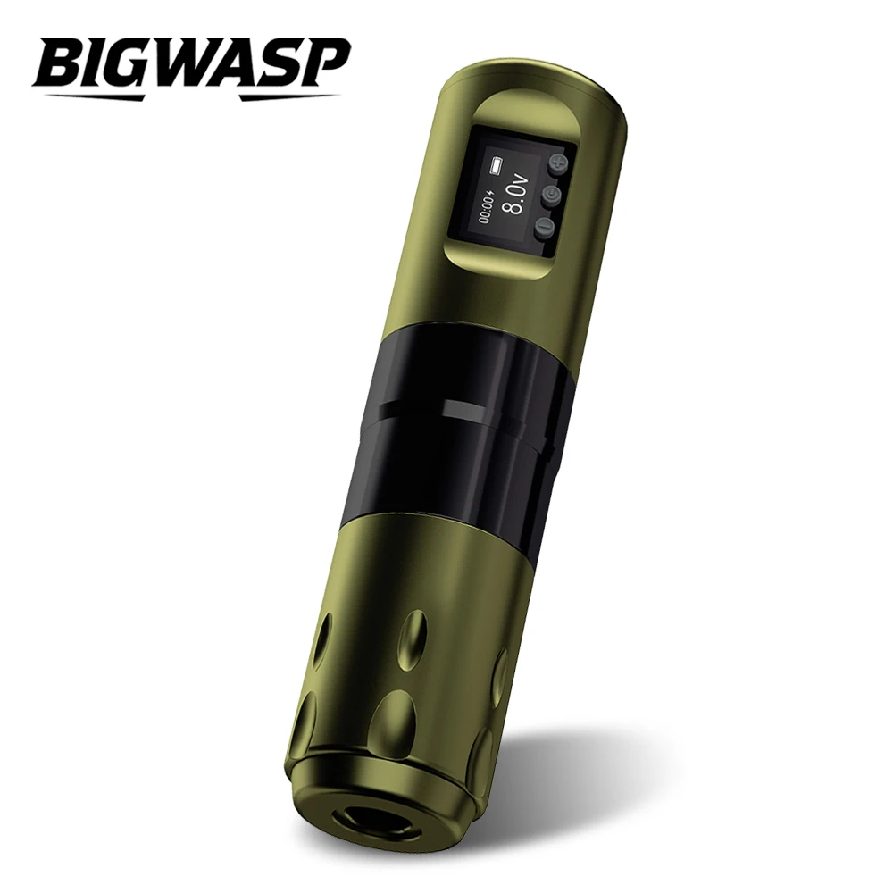 

BIGWASP V82 1800mAh Large Capacity Battery Pen Wireless Tattoo Machine Digital LED Display Low Noise Japan Motor Tattoo Pen