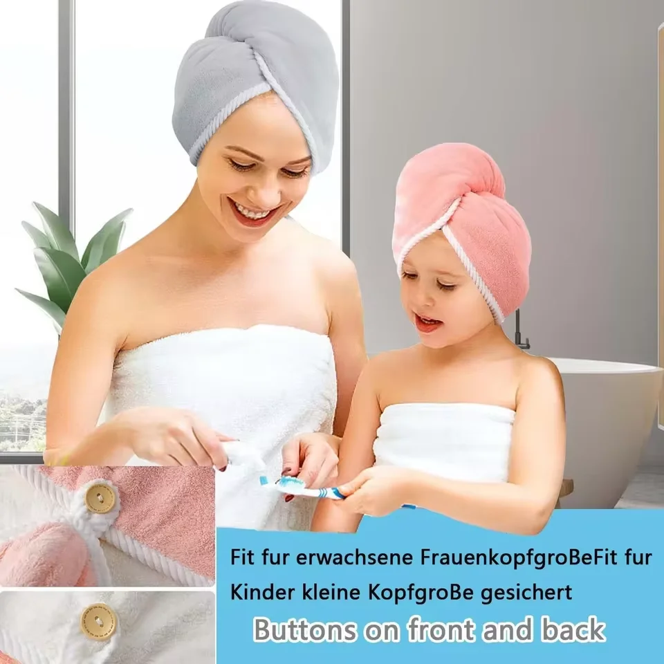 Dry Hair Drying Cap Double-layer Thickened Women Water Absorbing Quick Drying Hair Wiping Towel Bath Cap Headband Towels
