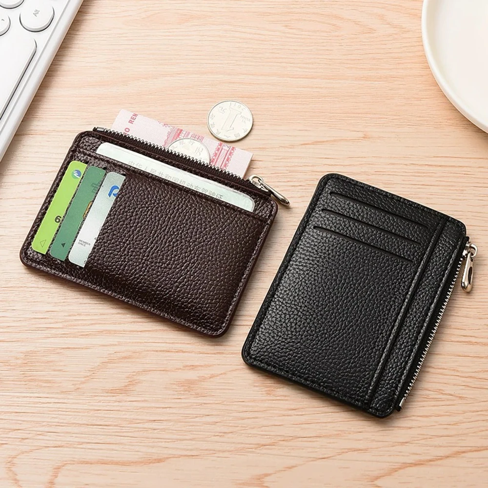 Zipper Coin Purse Simple Change Pouch Large Capacity Purse Multi-Color Pu Leather Card Holder For Daily Use Travel Pocket