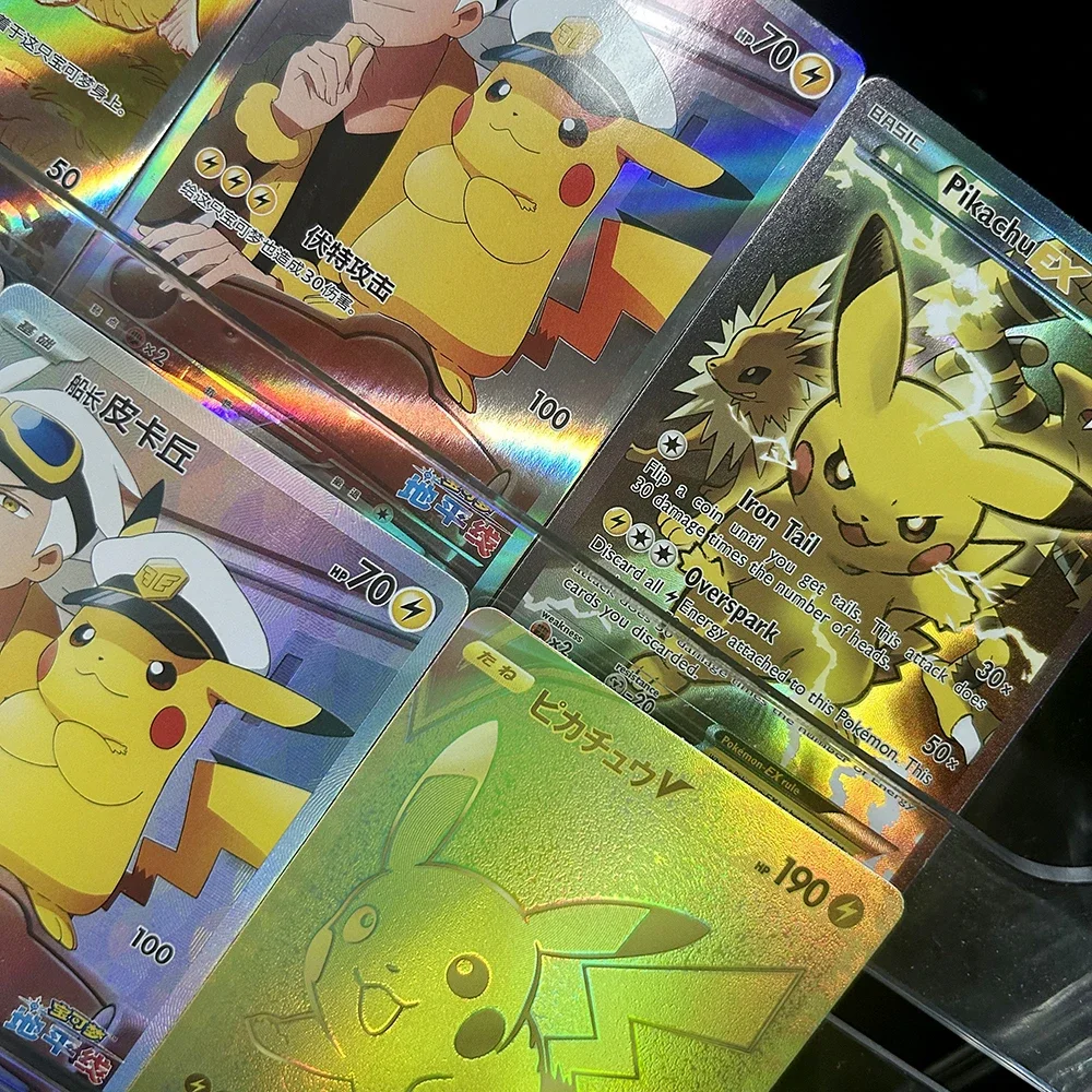 PTCG 컬렉션 카드 애니메이션 S8A-G 25주년 기념 001/015 만화 일본 굴절 컬러 플래시 카드 크리스마스 선물 장난감 썸네일 3