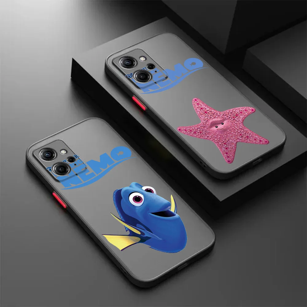 حافظة هاتف شفافة لهاتف Redmi Note 11 5G 12 Xiaomi 12C 12X Poco C40 C50 C51 العثور على نيمو بروس غطاء أسود بلوري