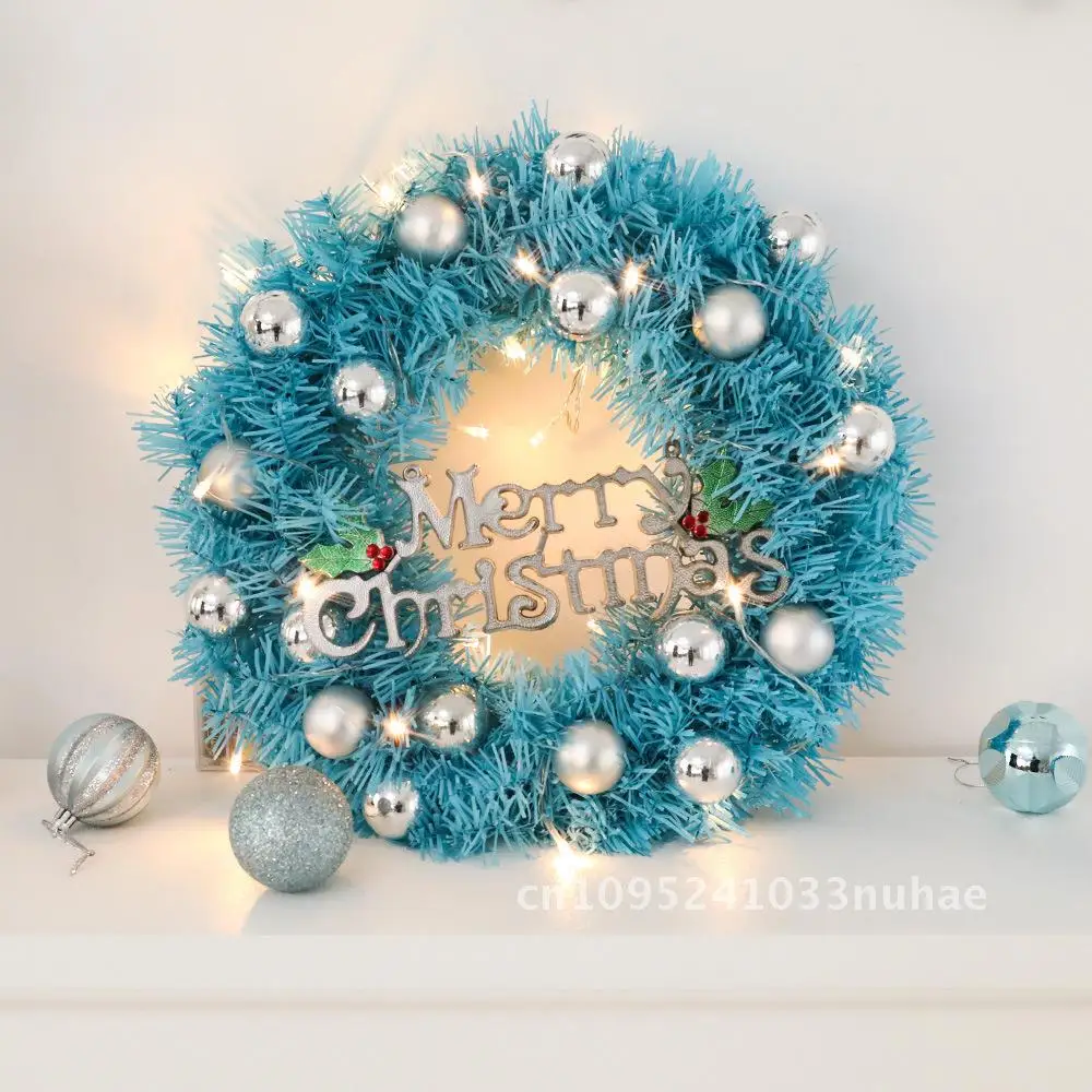 

Рождественский венок синий Рождественские украшения оконный реквизит макет сцены торгового центра креативные подарки