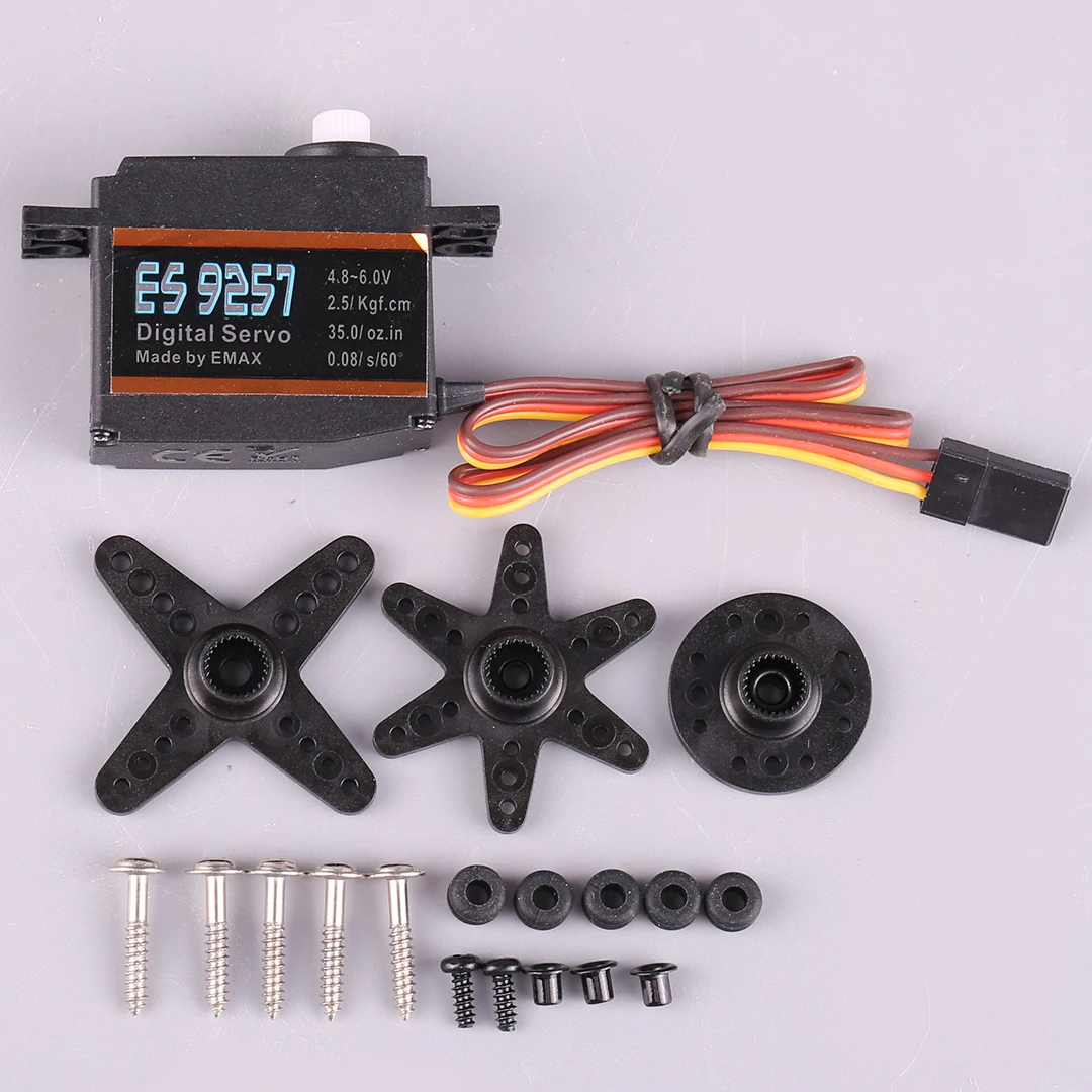 

EMAX ES9257 Micro Digital 3D Tail Servo High Torque 2.5KG 0.05SEC for RC Helicopter Align Trex 450 500 - Compact Size