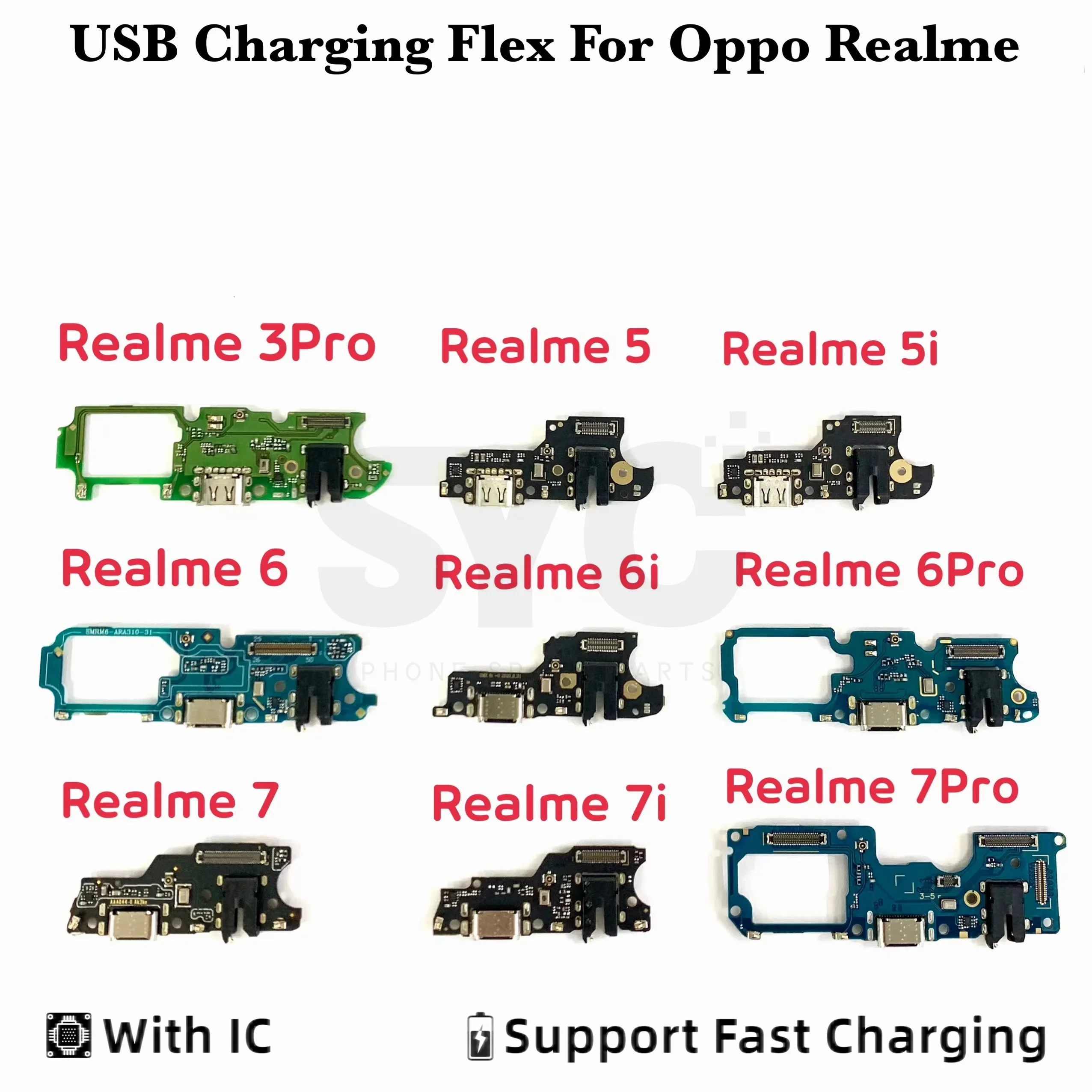 Good quality USB Charging Port Dock Plug Connector Charger Board With Mic Flex Cable For OPPO Realme 7i 7 6i 6 5i 5 3i 3 Pro