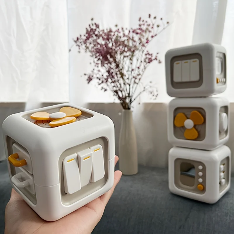 6 ด้าน Busy Box Interactive การเรียนรู้ของเล่นปุ่มสีสัน Levers สวิทช์สําหรับชายหญิงคริสต์มาสของขวัญทนทานขี้เล่น