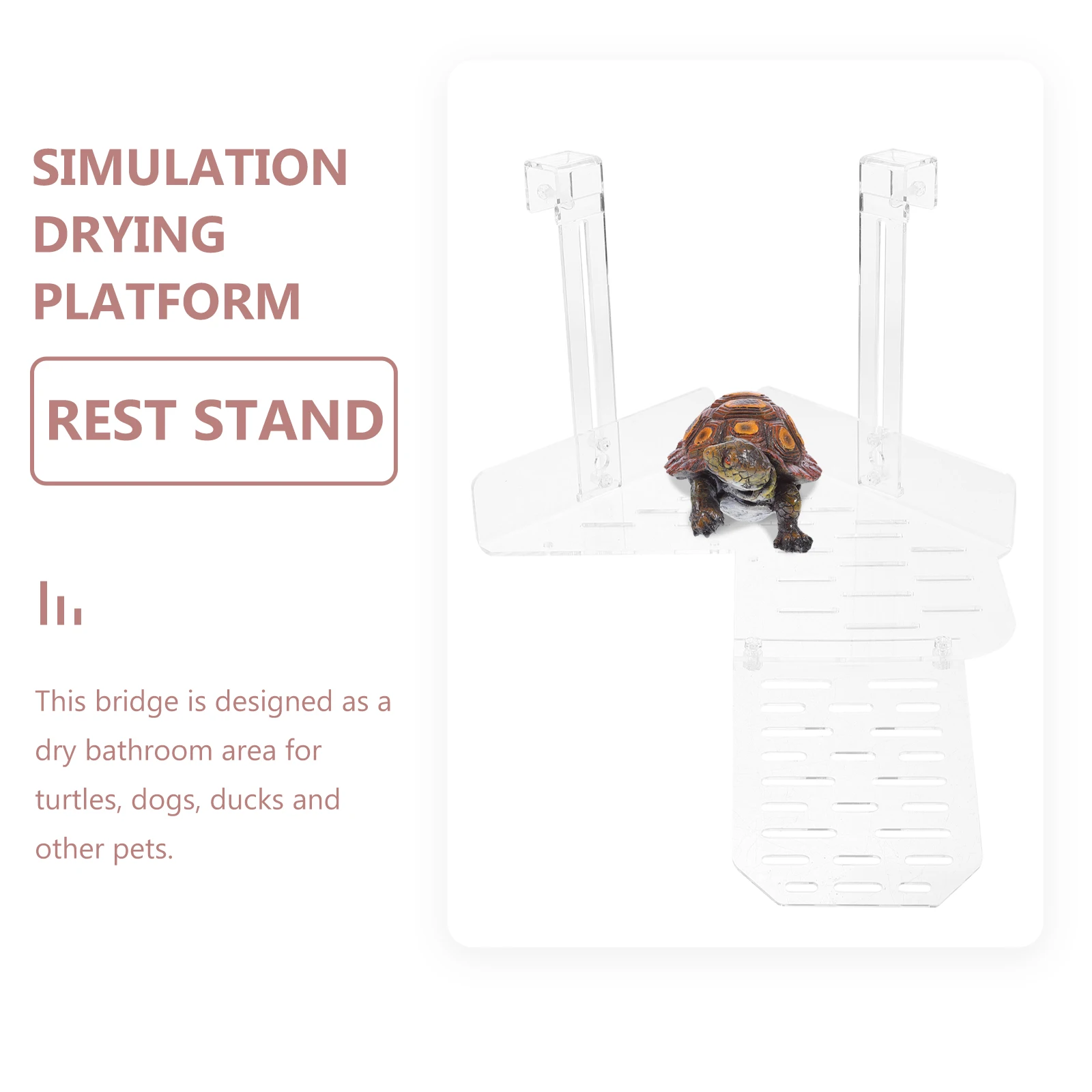 

1 set Turtle Basking Platform 1 Set Acrylic Climbing Island For Aquatic Turtles Reptile Terrarium Accessories Aquarium Terrace