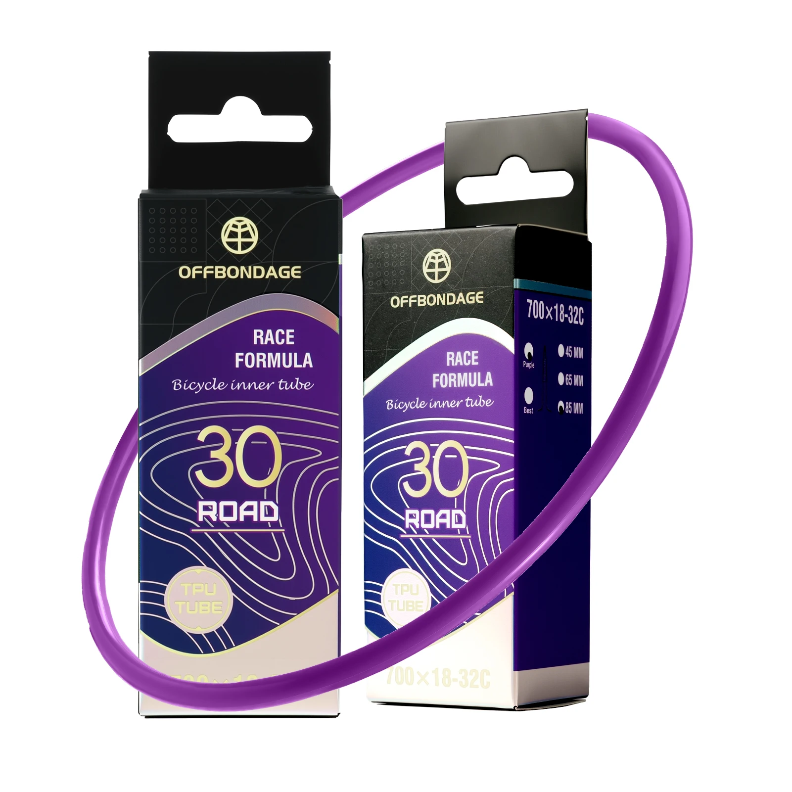 

OFFBONDAGE Ultralight TPU Bike Inner Tube 30g 700c 18-32 Road Bicycle 45/65/85mm Inner Tube French Valve Cycling Wholesaler