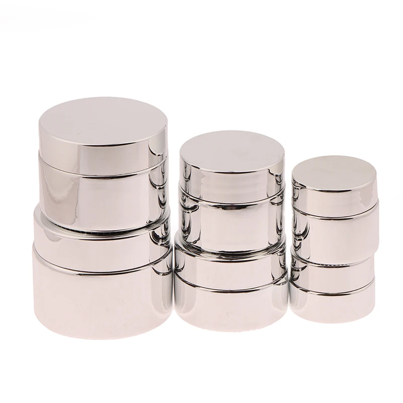 5-50 جرام زجاجة كريم الوجه الزجاجية جرة كريم فضية حاوية مستحضرات التجميل فارغة مسمار الغراء جرة السفر ماكياج الجمال الحاويات #5