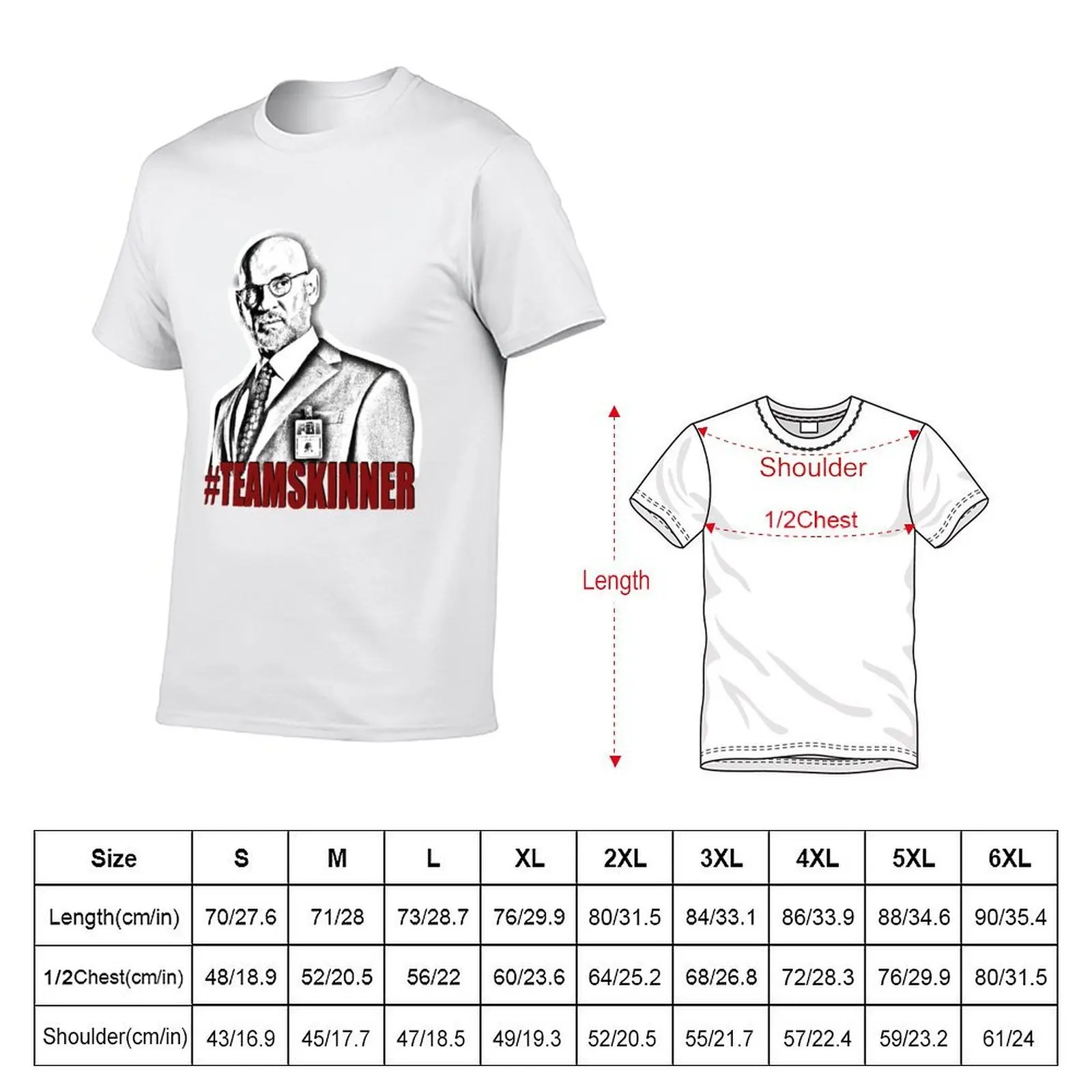The X-Files Walter Skinner Sketch T-Shirt Durable Work Wear T-Shirt
