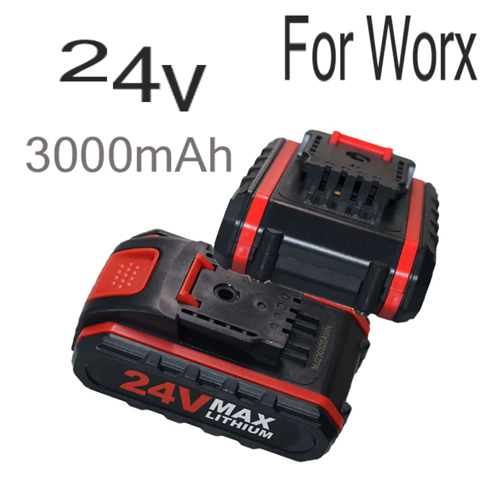 24V For worx MAX 4800mAh lithium battery, cordless screwdriver power tool replacement battery, electric drill, etc. 2A charger