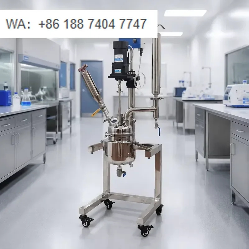 for LABOAO 2L Small Jacketed Stainless Steel Reactor Lab Stirred Tank Vessel