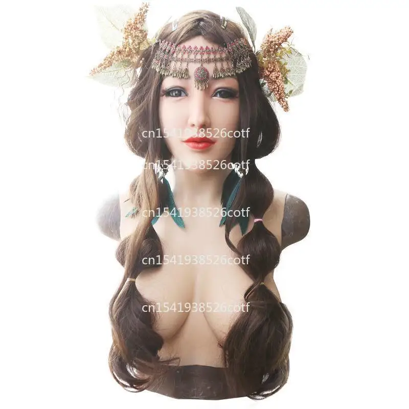 Mask Adult full face silicone with chest cover COS face mask D cross-dressing products