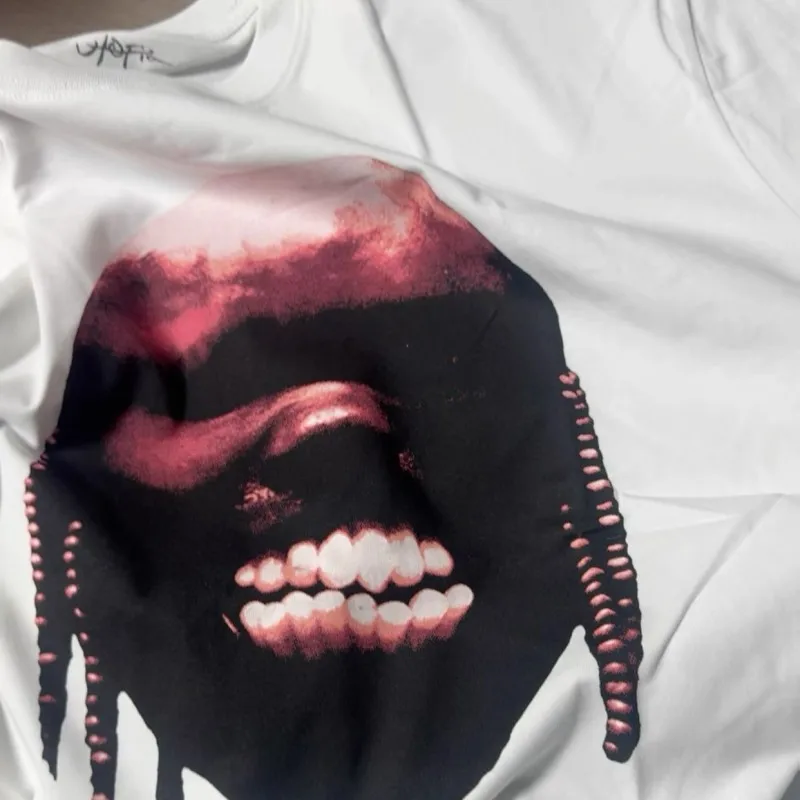 Summer Cactus Jack Tshirts Braided Head Portrait Teeth Hiphop Street Outfit Utopia Round Neck Short Sleeve Cotton Tee Men Women