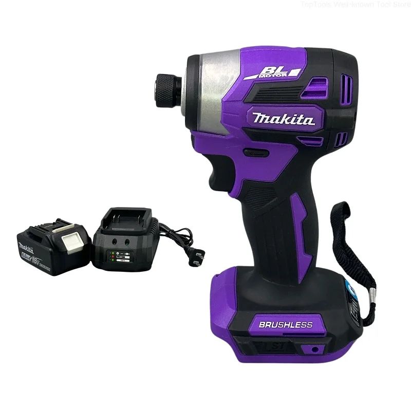 Makita-destornillador de litio púrpura DTD173, taladro de mano eléctrico doméstico, Mini herramienta eléctrica rotativa de impacto