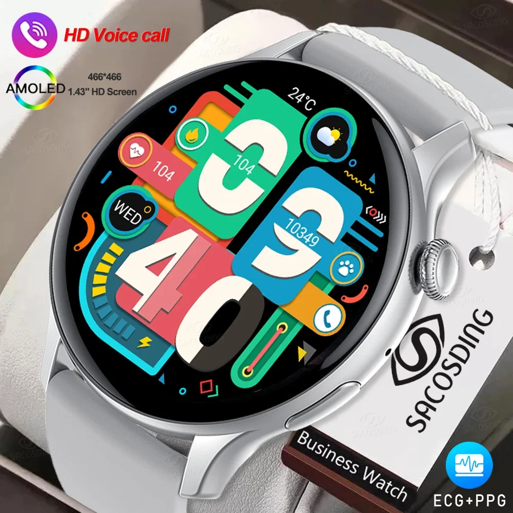 

AMOLED Smart Watch Women Always on Display Clock Bluetooth Call Voice Control IP68 Waterproof Fitness Bracelet Smartwatch Women