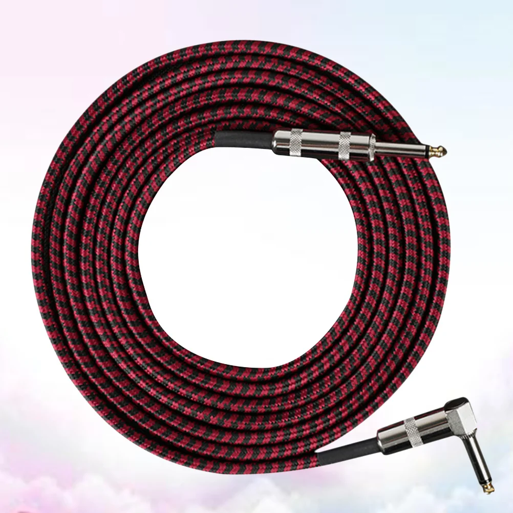 

1Pcs Guitar Audio Cable 6m Long 6.35mm Right Angle Tinned Copper Core Anti-Break Noise Reduction Professional Guitar Line Wire