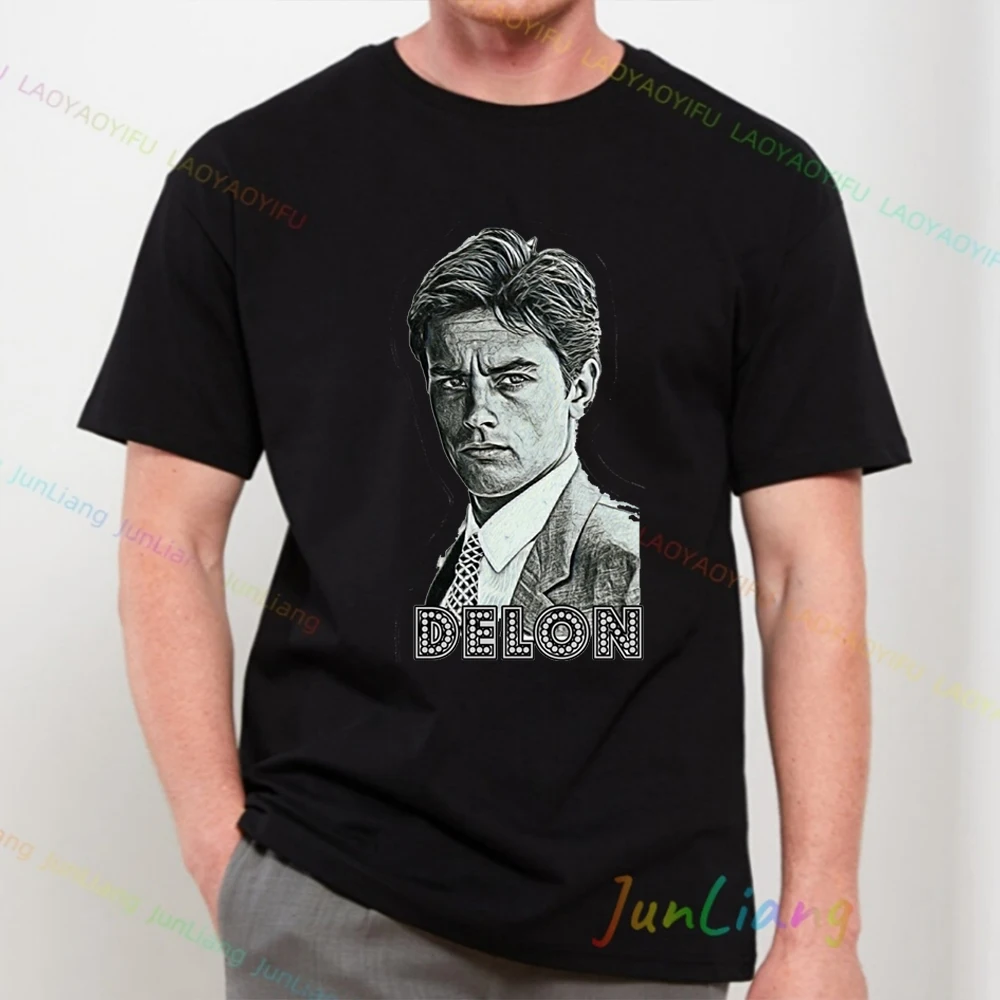 Alain Delon Plain Shirt 100% Cotton Short Sleeve Casual New Funny T Shirts Men Aesthetic Clothing Y2k Graphic Tee Streetwear