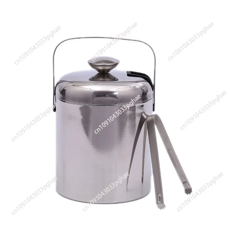 304 stainless steel double-layer ice bucket diagonal beer bucket cup insulation