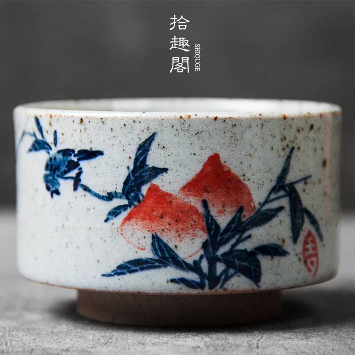 Jingdezhen Hand-Painted Tea Cup, Wood Fired Ceramic