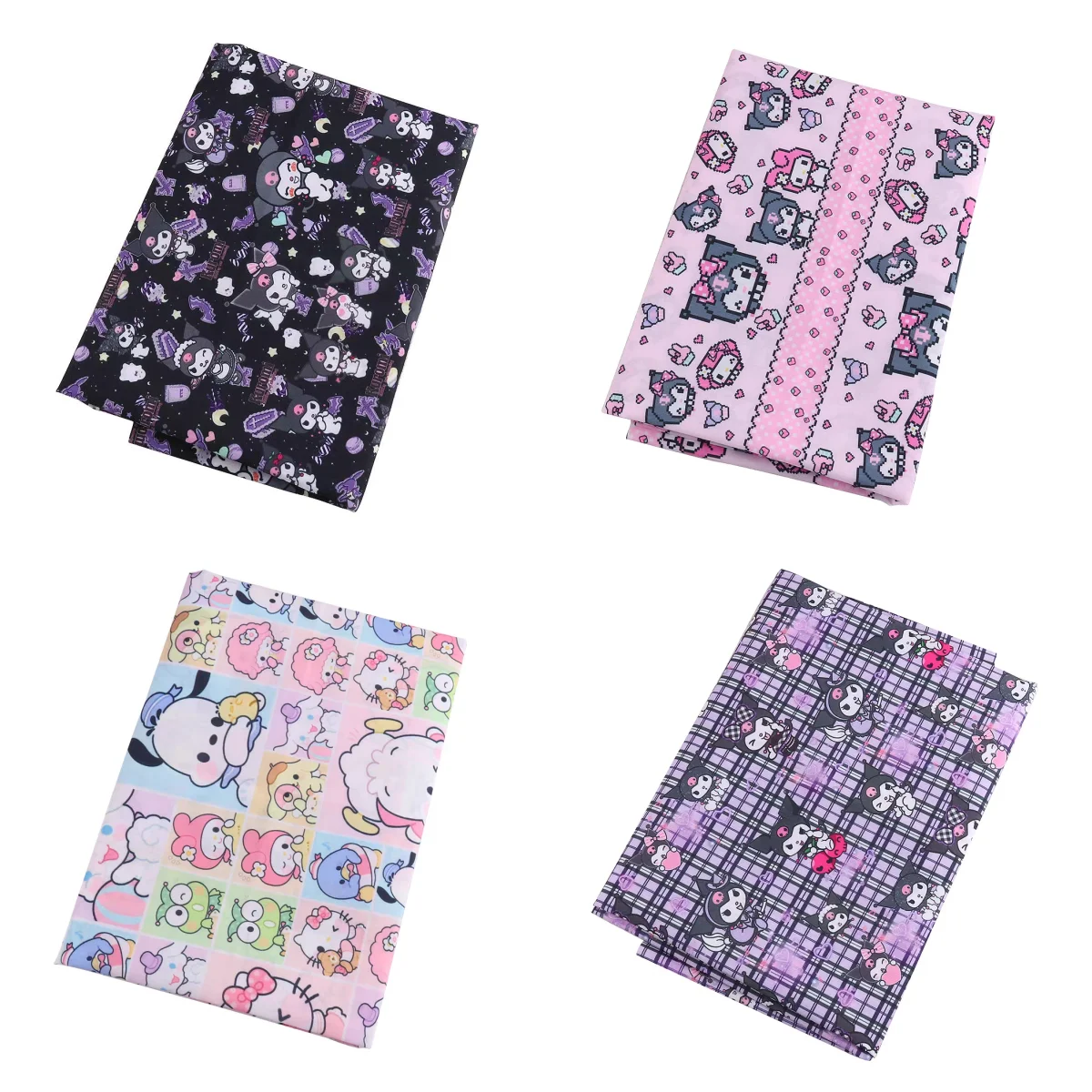 Sanrio Kuromi My Melody Polyester Cotton Fabric For Sew Clothes Dress Decor DIY Patchwork Quilting Material