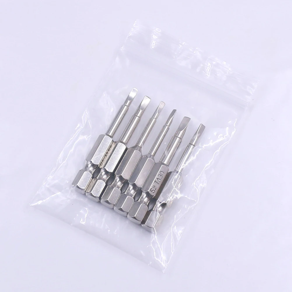 6pcs Triangle Security Screwdriver Bits For S2 Alloy Steel 1/4 Inch Hex Shank 50mm Length For TA1.8 To TA3.0mm Rust Hardened In