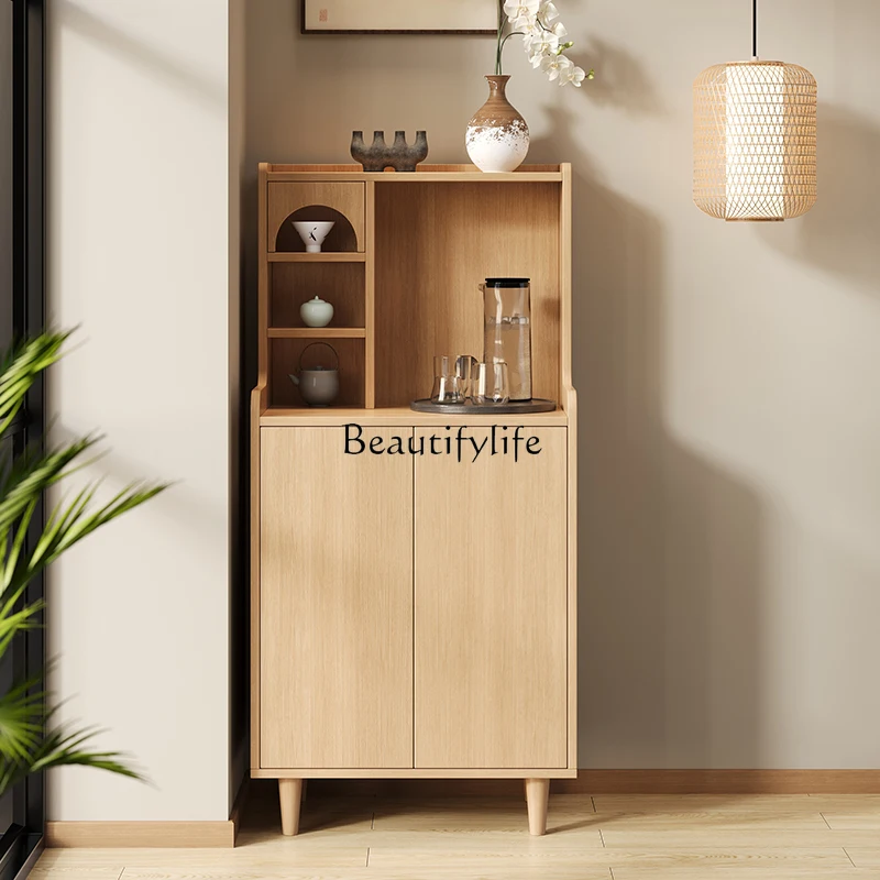 

Solid wood dining side cabinet, storage rack, antique living room storage cabinet integrated against the wall